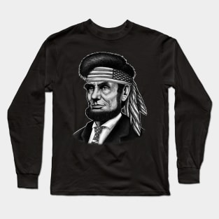 Abraham Lincoln portrait American flag Long Sleeve T-Shirt